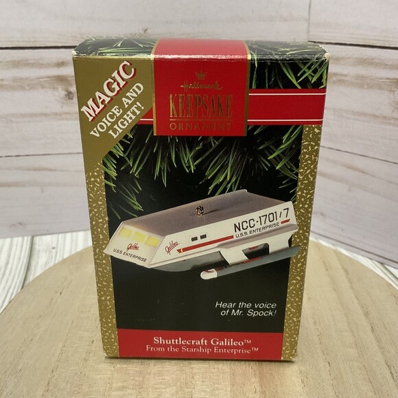 Hallmark Star Trek Galileo Shuttle USS Enterprise NCC-1701/7 Xmas Ornament 1992 - Picture 1 of 7